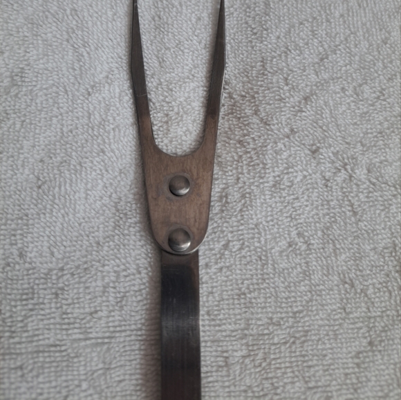 Vintage Stainless Steel 2 Tine Meat Fork Vegetable Desing Handle Mushroom - Picture 8 of 11